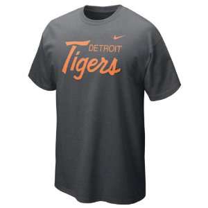  Detroit Tigers Charcoal Heather Nike Slidepiece T Shirt 