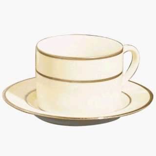  Cream Double Gold 6 oz. Tea Cup and Saucer [Set of 6 