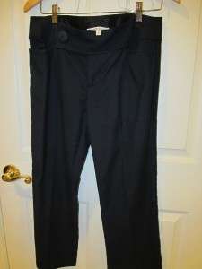   Nanette Lepore Basketweave pattern Navy Capri Cropped Pants Suit 10