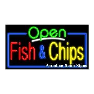 Open Fish & Chips Neon Sign 