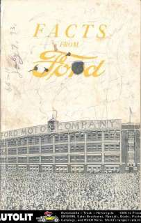 1920 1921 Ford Factory Facts Brochure  