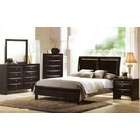   pc Torino Black Bycast leather upholstered headboard queen bedroom set