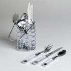 Essential Home 13 pc. Clarity Clear Flatware Set with Caddy