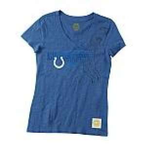  Womens Indianapolis Colts Retro Sport The Catch V Neck T Shirt 