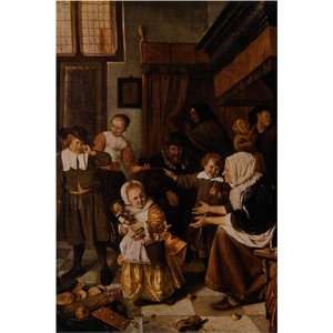  The Feast of St. Nicolas by Jan Havicksz Steen, 17 x 20 