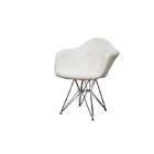  Lia White Tufted Faux Leather Arm Chair