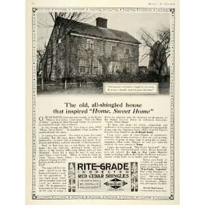  Red Cedar Roof Shingles Home   Original Print Ad