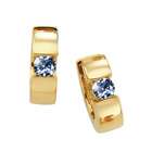   Gold Stud Earrings with Blue Diamond 1/4 carat each Brilliant cut