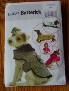 BUTTERICK PATTERN 4885 DOG COATS CLOTHES NEW UNCUT  