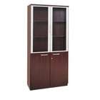 Mayline High Wall Cabinet with Glass Doors   Finish Sierra Cherry