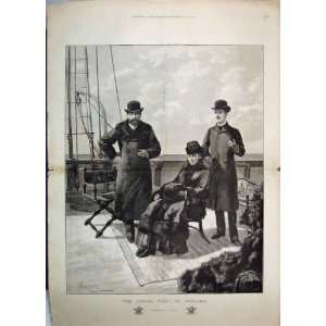  1885 Portrait Royal Visit Ireland Board Ship Fine Art 