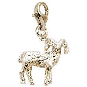 Rembrandt Charms Big Horn Sheep Charm with Lobster Clasp, 10K Yellow 