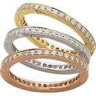 jewelrydays tri color diamond anniversary ring