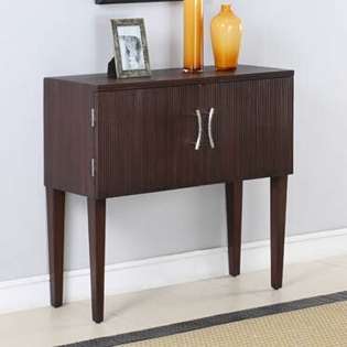   Chocolate Wood Finish 2 Door Console with Chrome Hardware 