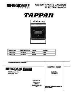 TAPPAN Tappan electric range   5995270732 Wiring diagram Parts  Model 
