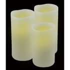   LED Vanilla Scented Candle Pillar with Auto On/Off Timer, Set of 3