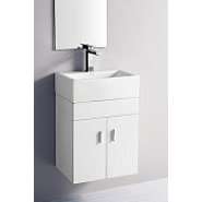 Elanti Melamine Wall hung Vanity With Two Doors and Porcelain White 
