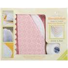 Ammees Babies Large Hemstitched Baby Blanket Pinkaboo  Pink & White