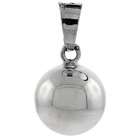   Silver Sterling Silver 5/8 Harmony Ball Pendant, with snake chain