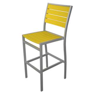 POLY~WOOD, Inc. Euro Bar Height Side Chair in Silver Aluminum Frame 