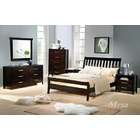   espresso finish wood queen bedroom set with headboard and footboard