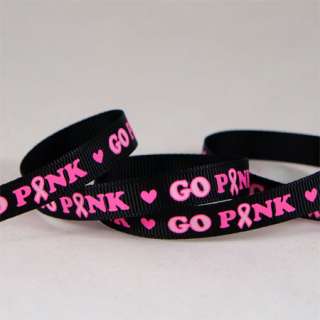   Aware Go Pink Breast Cancer Awareness Grosgrain Ribbon U Pick  