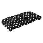  Pillow Perfect Outdoor Black/ White Polka Dot Wicker Loveseat Cushion