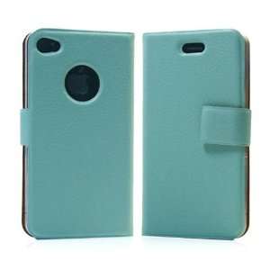 com Light Green / PU Leather Flip Case for Apple iPhone 4+Free Screen 