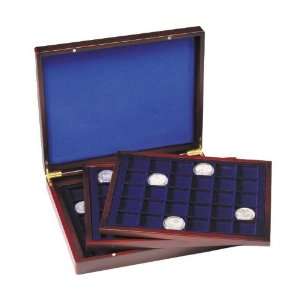  Wooden Coin Presentation Case with 3 Trays for 30 Coins 