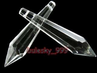6pcs Faceted Glass Crystal Chandelier Finding Teardrop Bead 3 Clear 