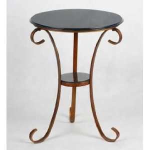  Round Mtl End Table Grey Blue