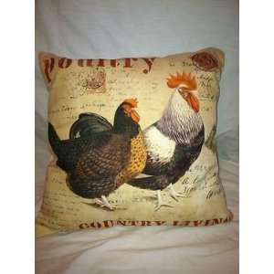 Southern Charm Style Pillow with Chickens