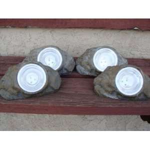   Small Outdoor Smart Solar Rock Spot Light with 3 LED