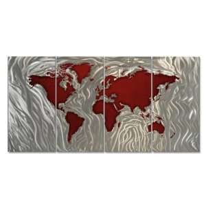  World Map Wall Art Modern Metal Sculpture décor by Ash 