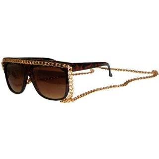   Top Sunglasses with 32.5 Chain New Color In Tortoise with Gold