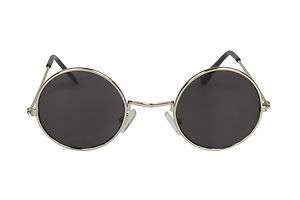 60s Spectacles Round Silver Hippie Sun Glasses 3002SD  
