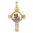 PicturesOnGold Saint George Cross Medal Color, Sterling Silver 