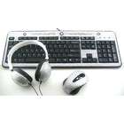 Crystal Case Silver Crystal Keyboard Wireless Mouse Headphones