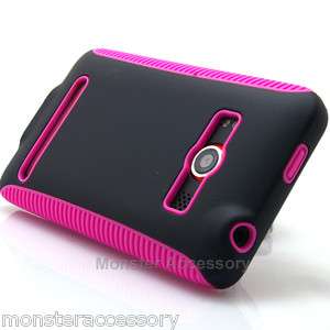 Baby Pink Dual Flex Hard Case Gel Cover For HTC Evo 4G  
