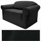 Easy Fit Stretch Pique Slipcover Set in Raven Black (2 Pieces)