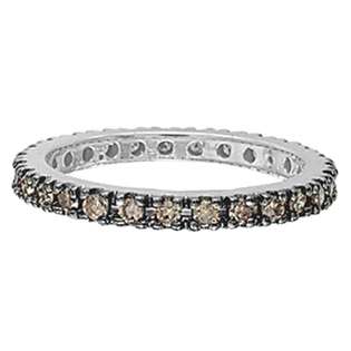 Champagne Diamond Eternity Ring Band in 14k White Gold (0.50ct 