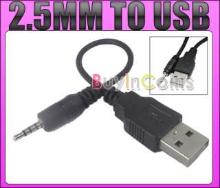 Male 2.5MM Jack Plug to USB Data Cable for iPhone iPod  
