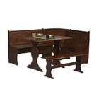 Linon Home Decor Products 3pc Solid Pine Nook Dining Table Set 