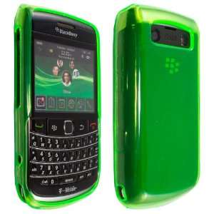   Green Soft Rubberized Plastic Skin Case for Blackberry Bold 9700 9020
