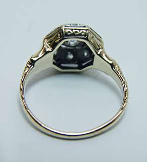 Antique Old European Diamond Engagement Ring 14K Gold Estate Jewelry 