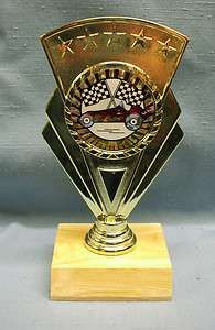 red pinewood derby car cubscout trophy participation  