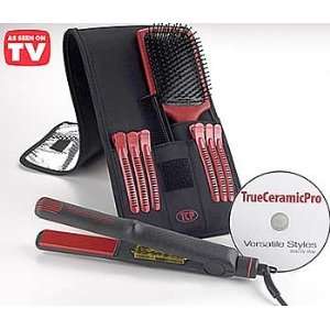   TRUE CERAMIC PRO Hair Staightener Flat Iron with Kit and DVD Beauty