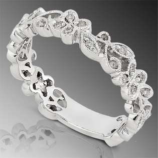   Carat (ctw) Ladies Diamond Accented Ring in 14K White Gold at 