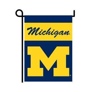   NCAA Michigan Wolverines 2 Sided Garden Flag w/pole 