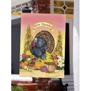  Give Thanks Turkey Large Flag Patio, Lawn & Garden